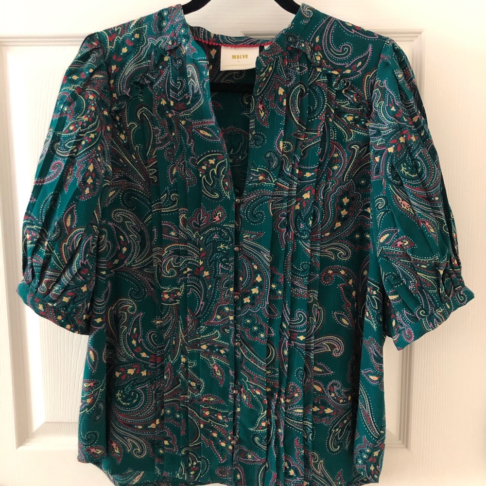 NWOT Maeve by Anthropologie Button Down Blouse L
